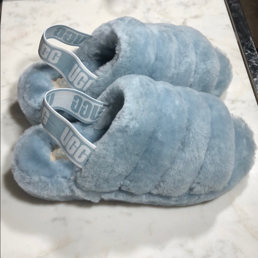 baby blue UGG Fluff Yeah Slipper